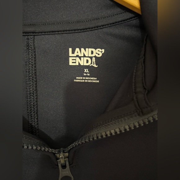 Lands' End Kids Quarter Zip Pullover Blue Long Sleeve Casual Top - Picture 3 of 4